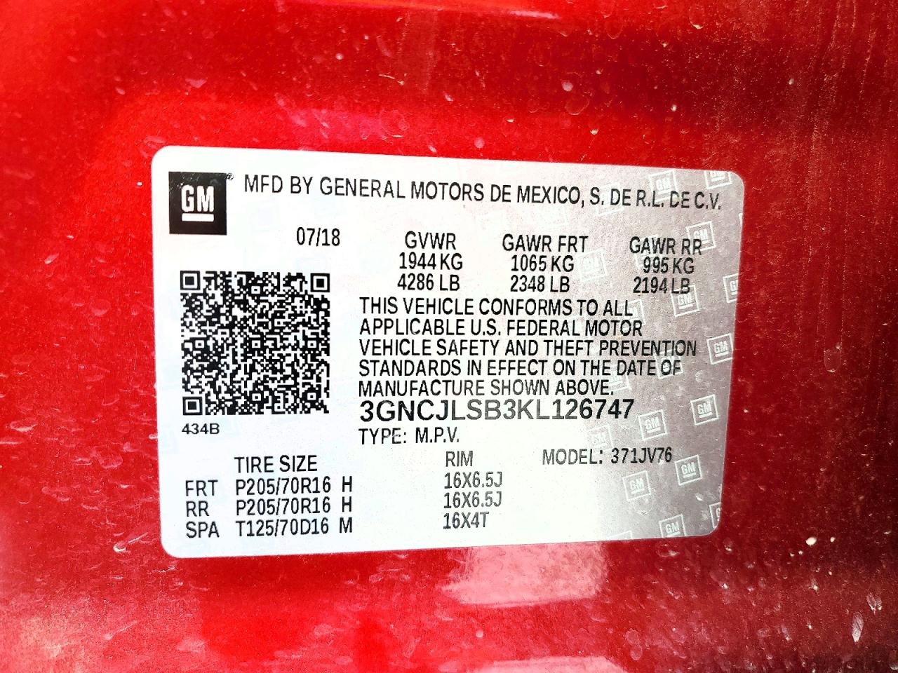 2019 CHEVROLET TRAX 1LT photo 13