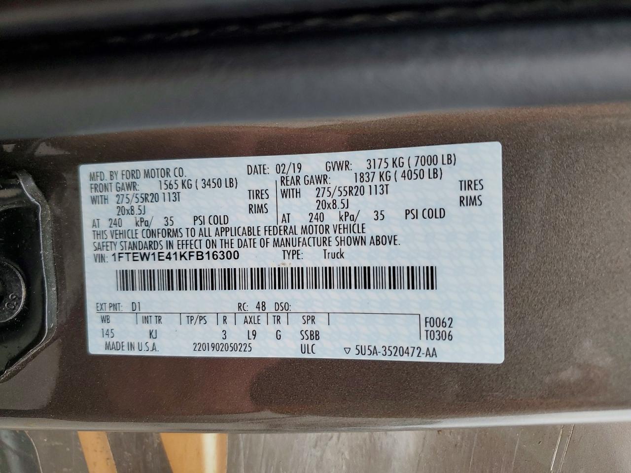 2019 FORD F150 SUPERCREW photo 12