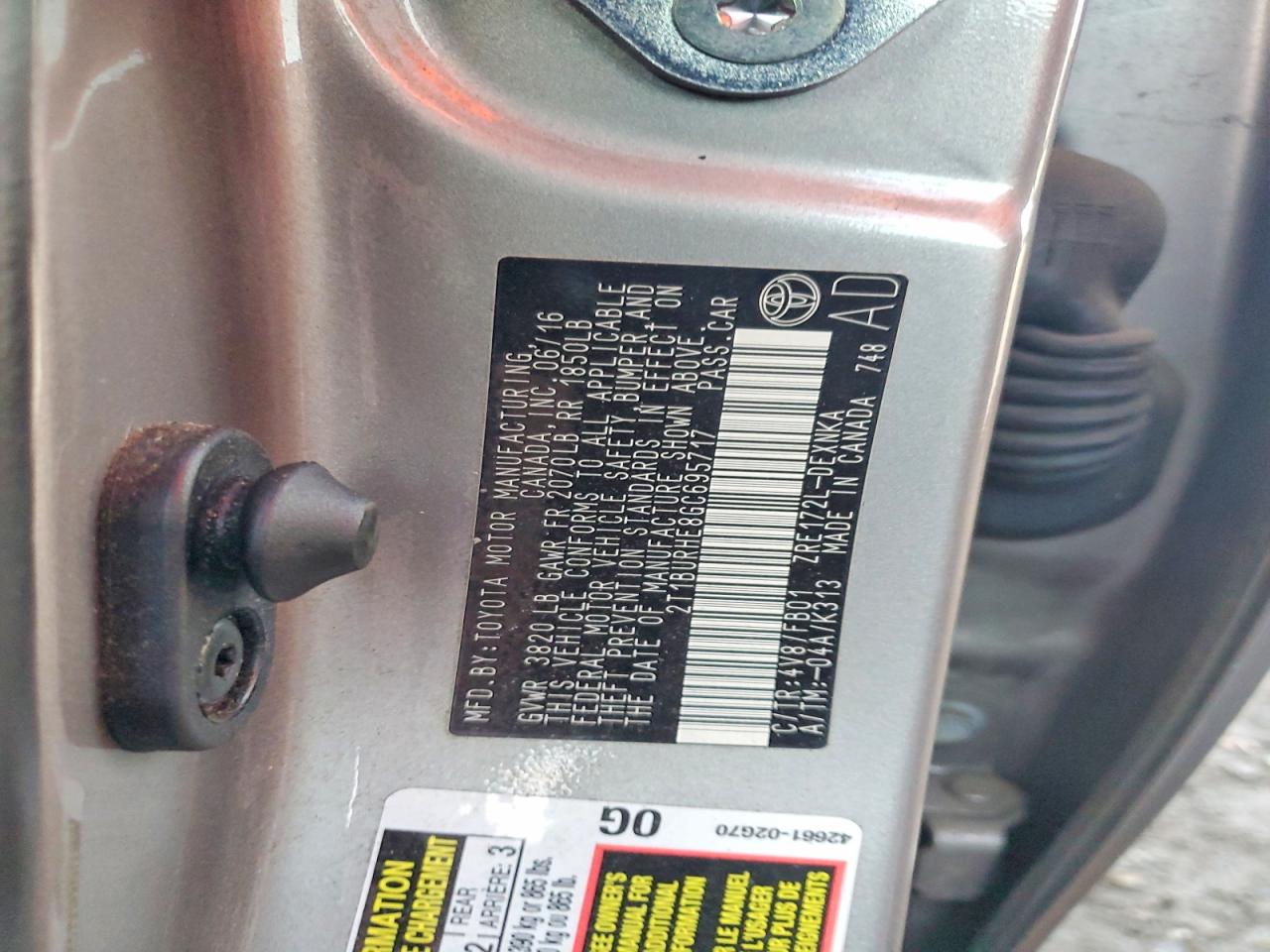 2016 TOYOTA COROLLA L photo 12