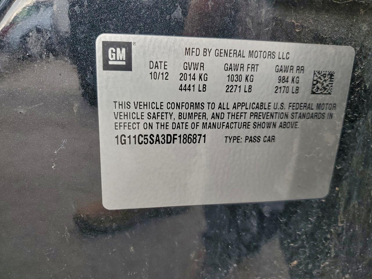 2013 CHEVROLET MALIBU 1LT photo 12