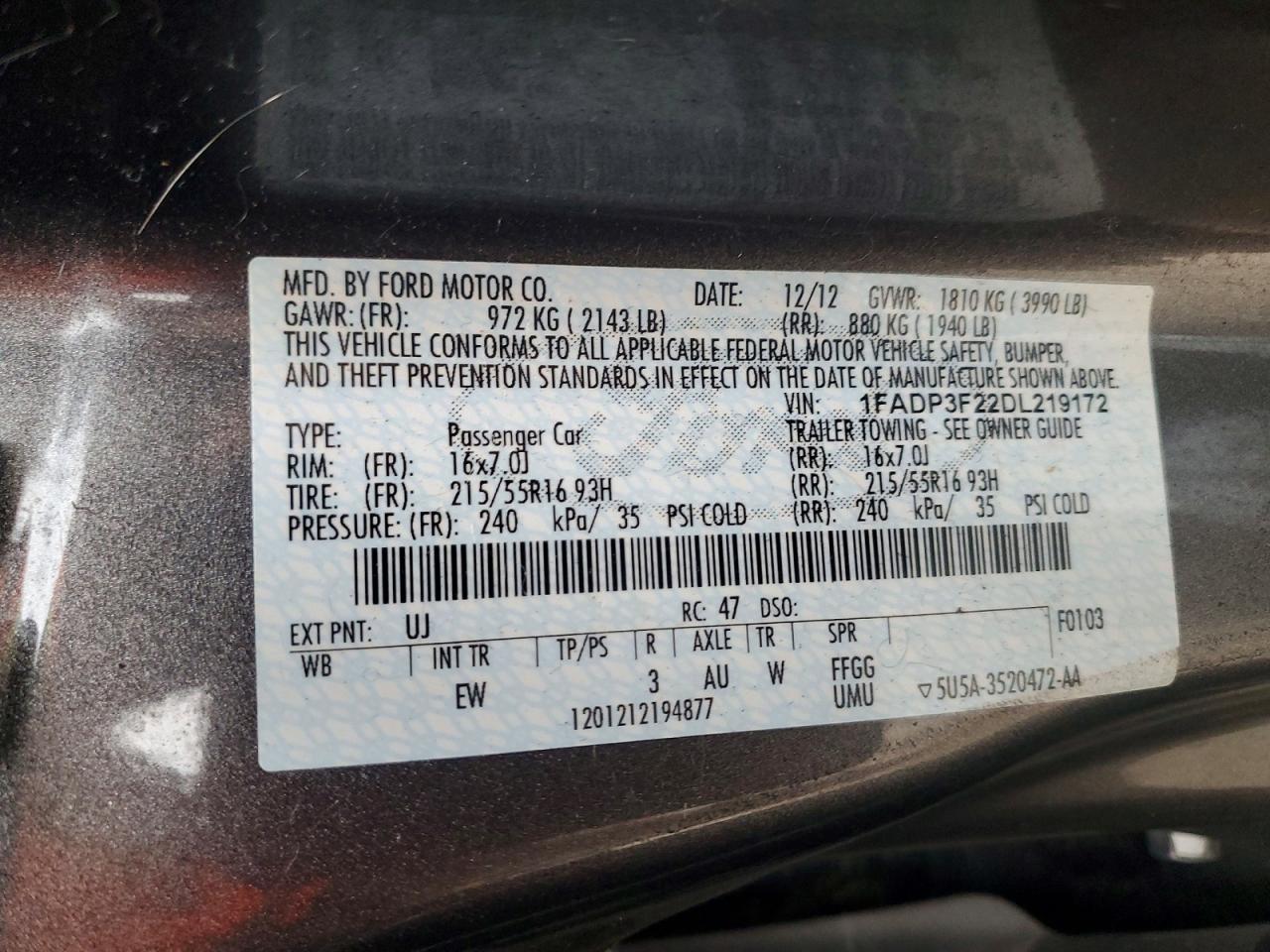 2013 FORD FOCUS SE photo 12