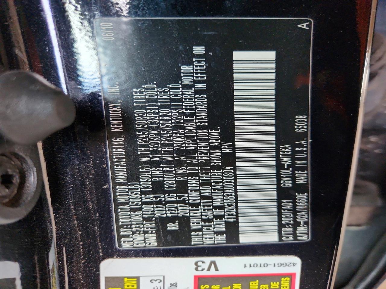 2010 TOYOTA VENZA photo 12