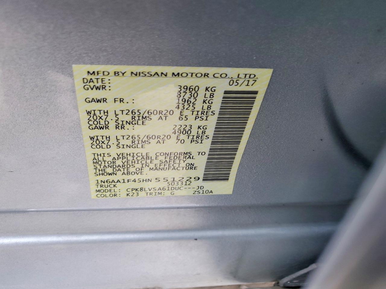 2017 NISSAN TITAN XD SL photo 10