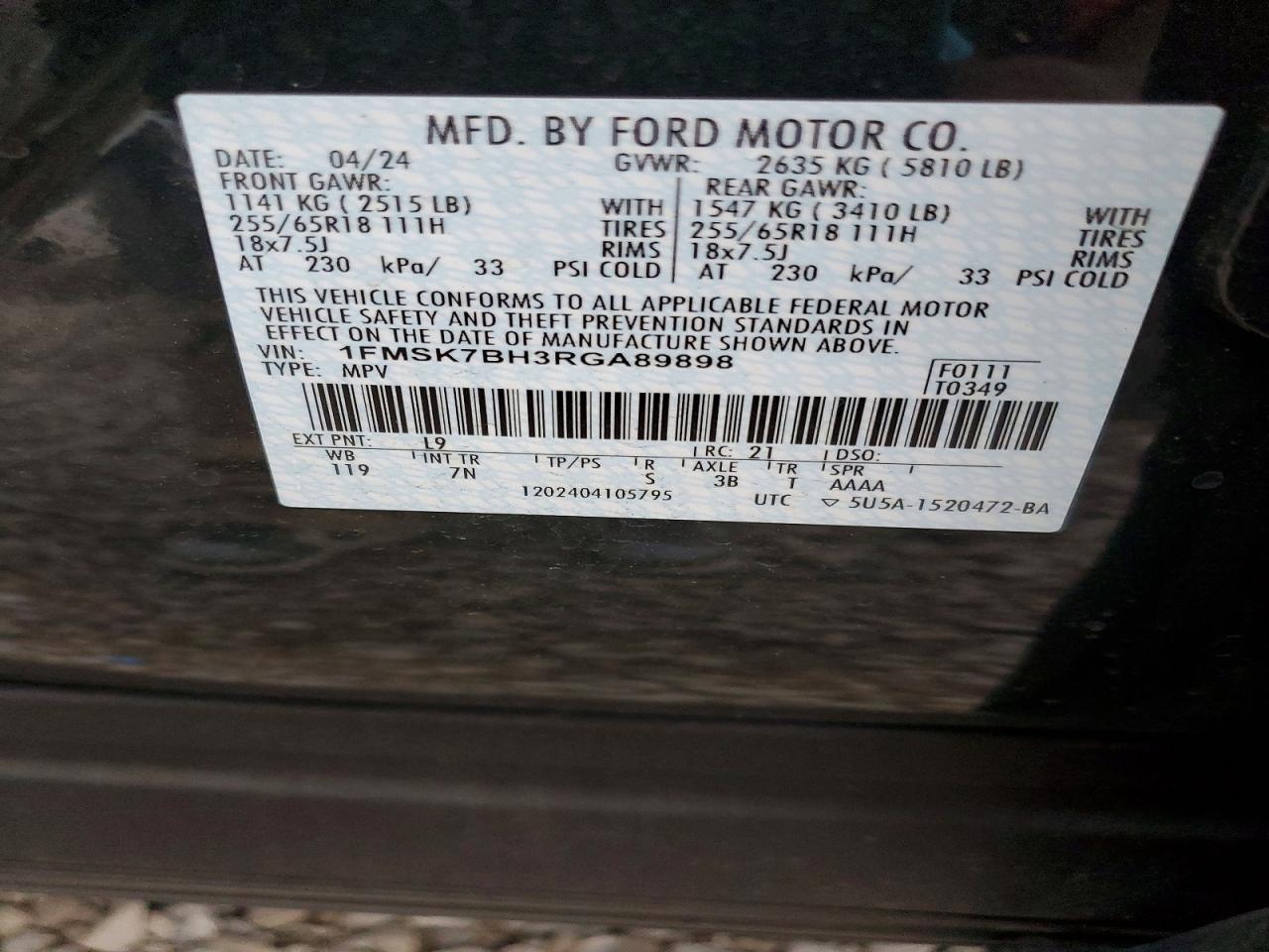 2024 FORD EXPLORER photo 13