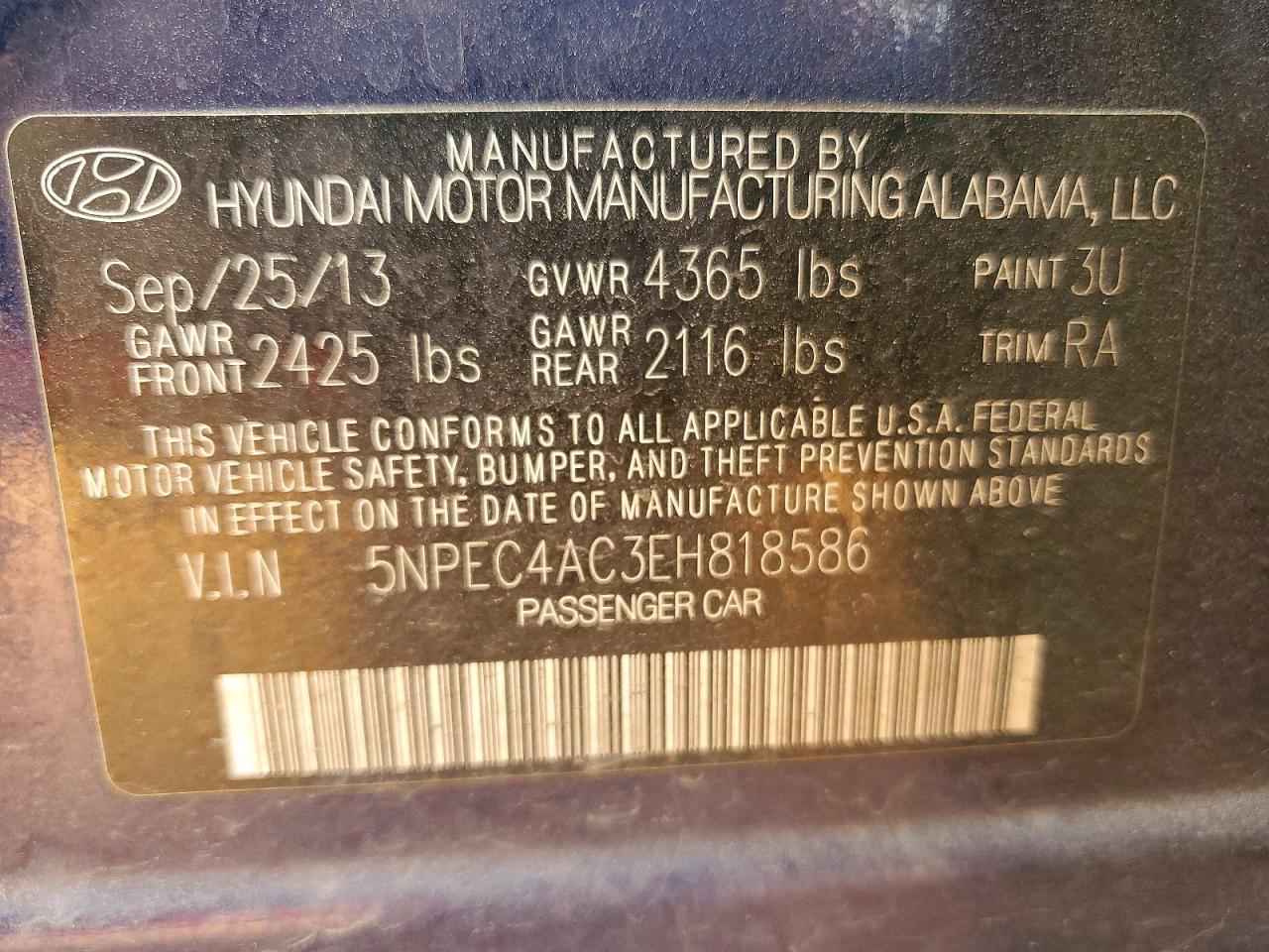 2014 HYUNDAI SONATA SE photo 12