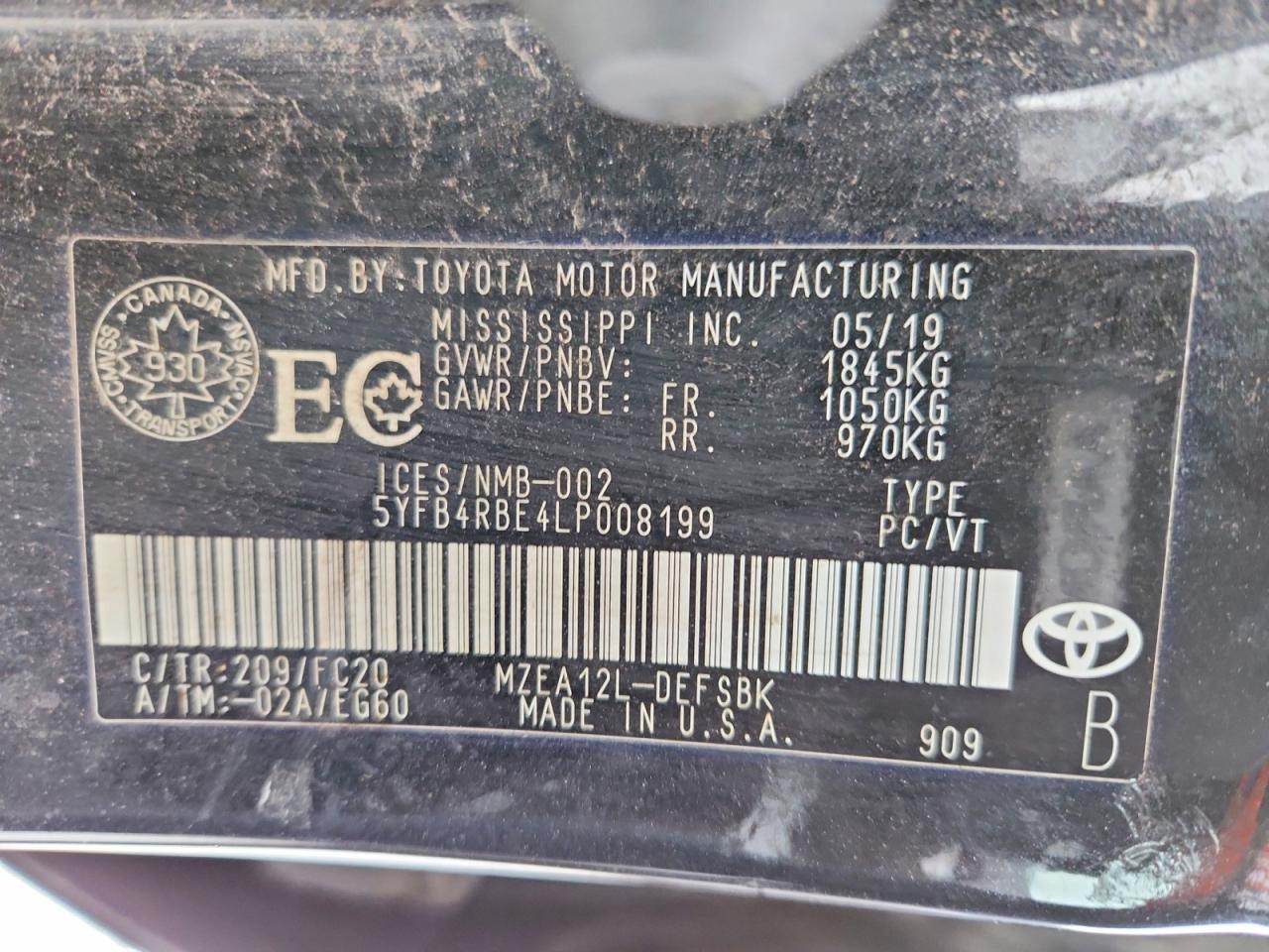 2020 TOYOTA COROLLA SE photo 12