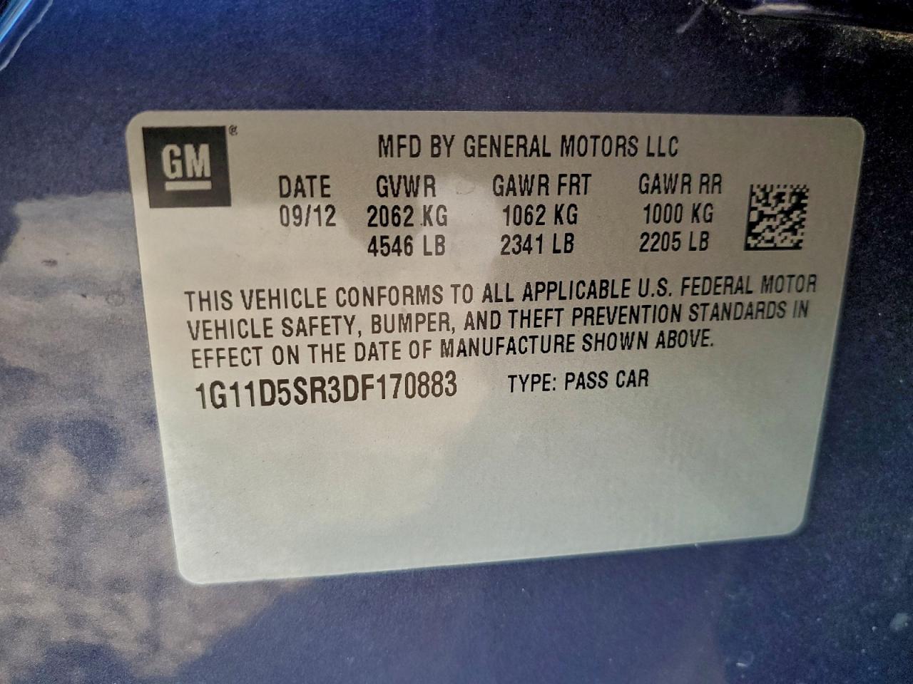 2013 CHEVROLET MALIBU 1LT photo 12