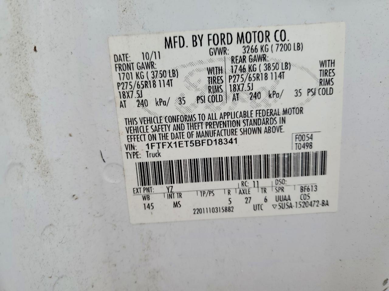 2011 FORD F150 SUPER CAB photo 12