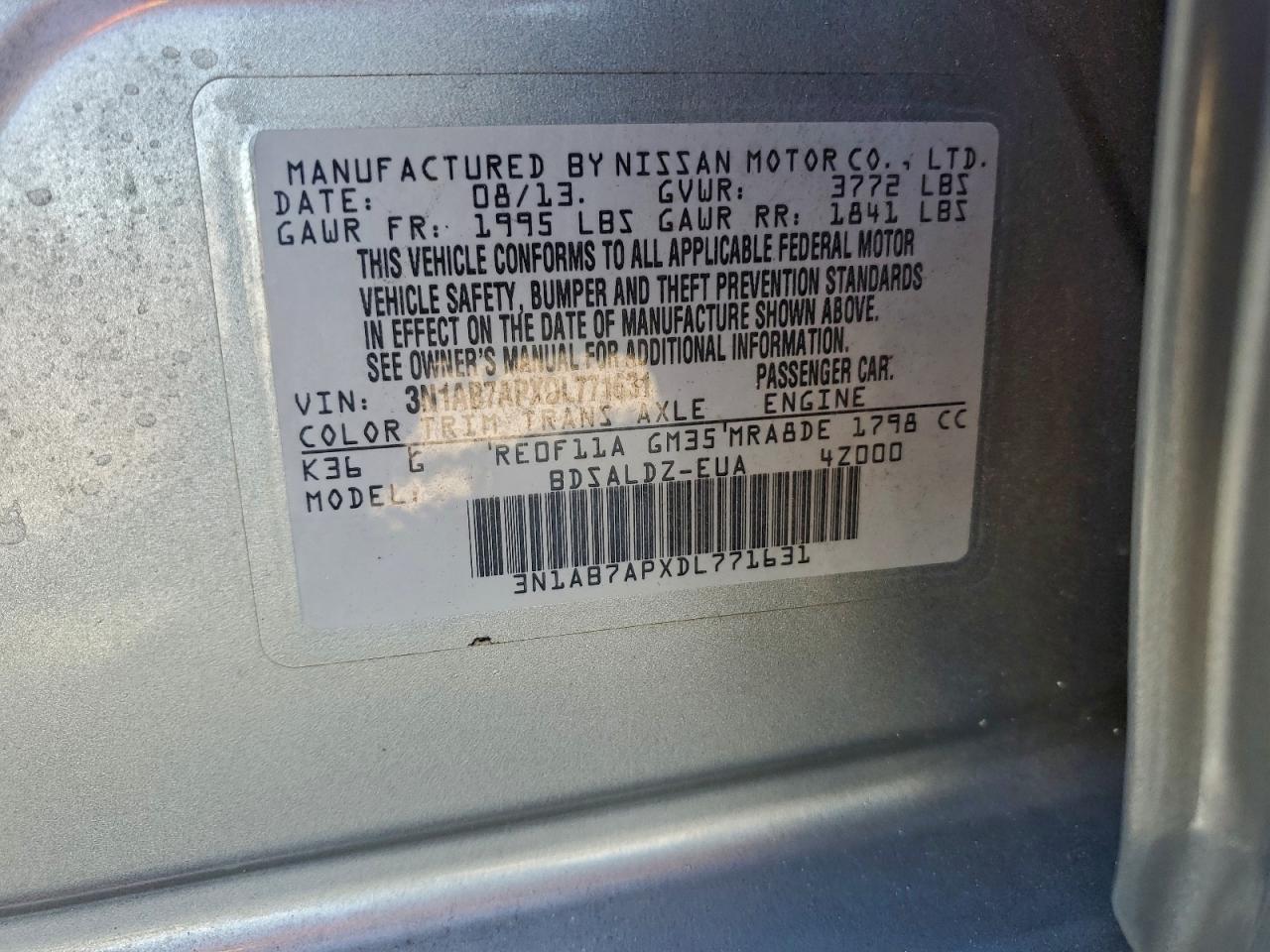 2013 NISSAN SENTRA S photo 23