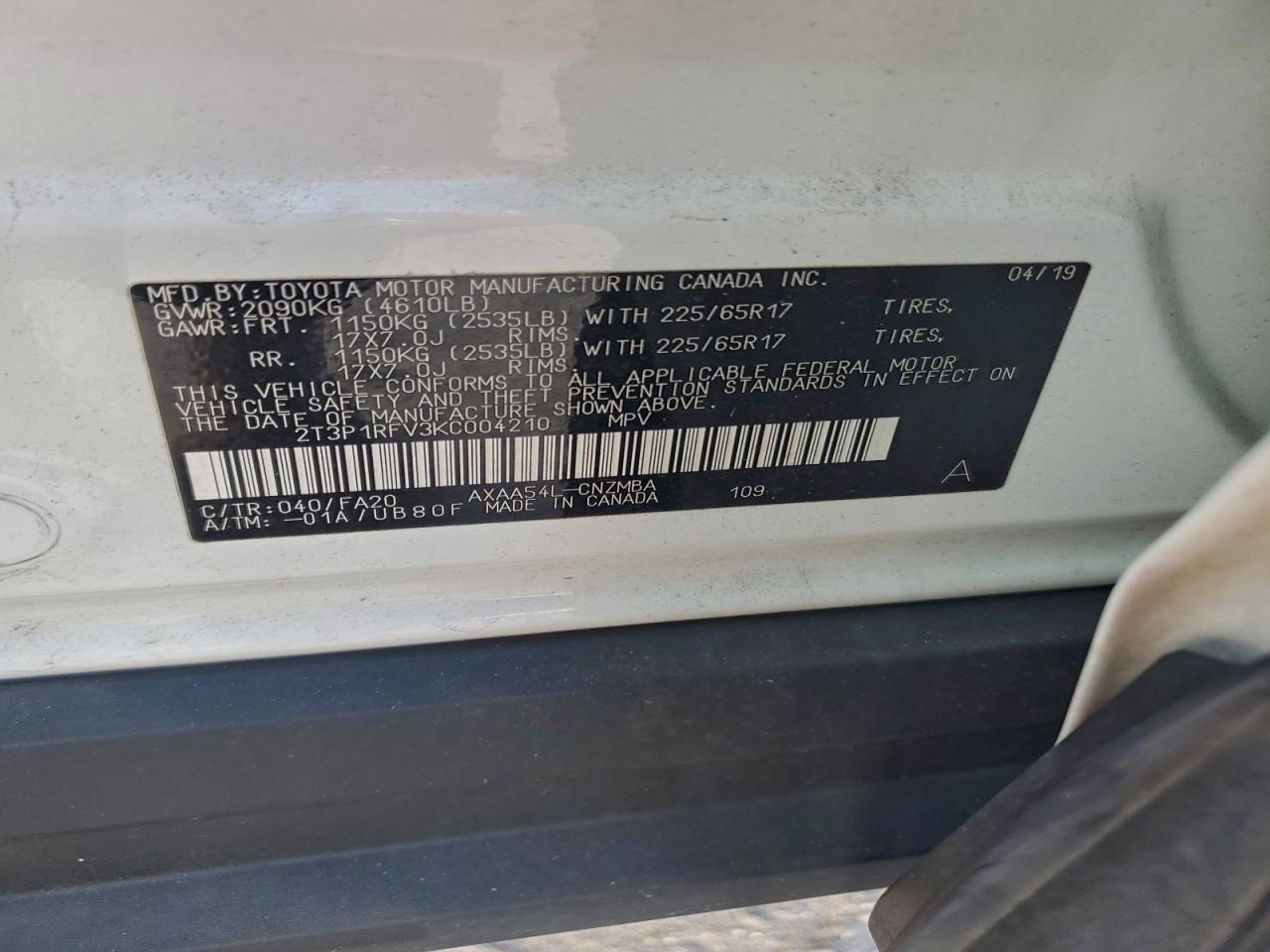 2019 TOYOTA RAV4 XLE photo 13