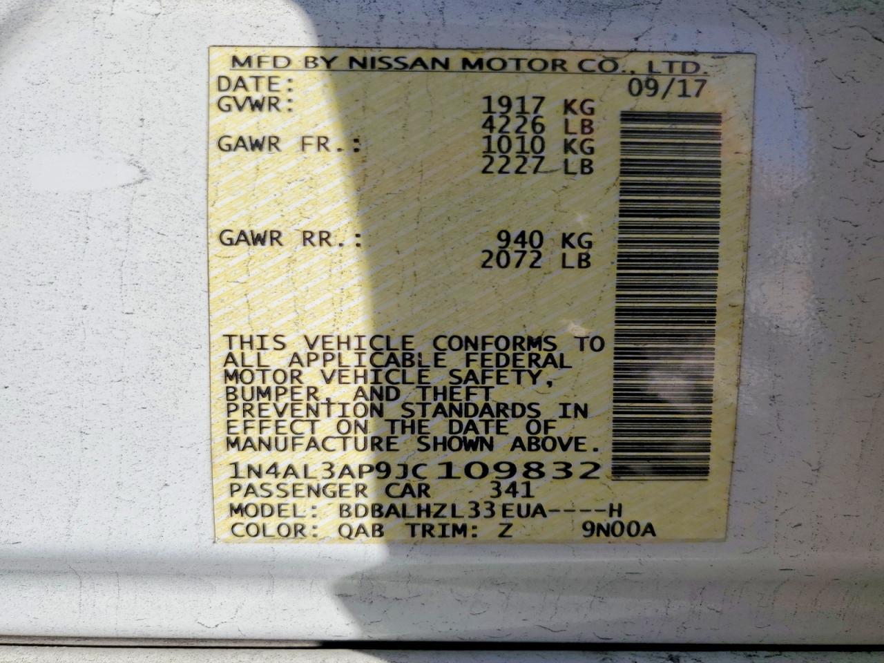 2018 NISSAN ALTIMA 2.5 photo 12