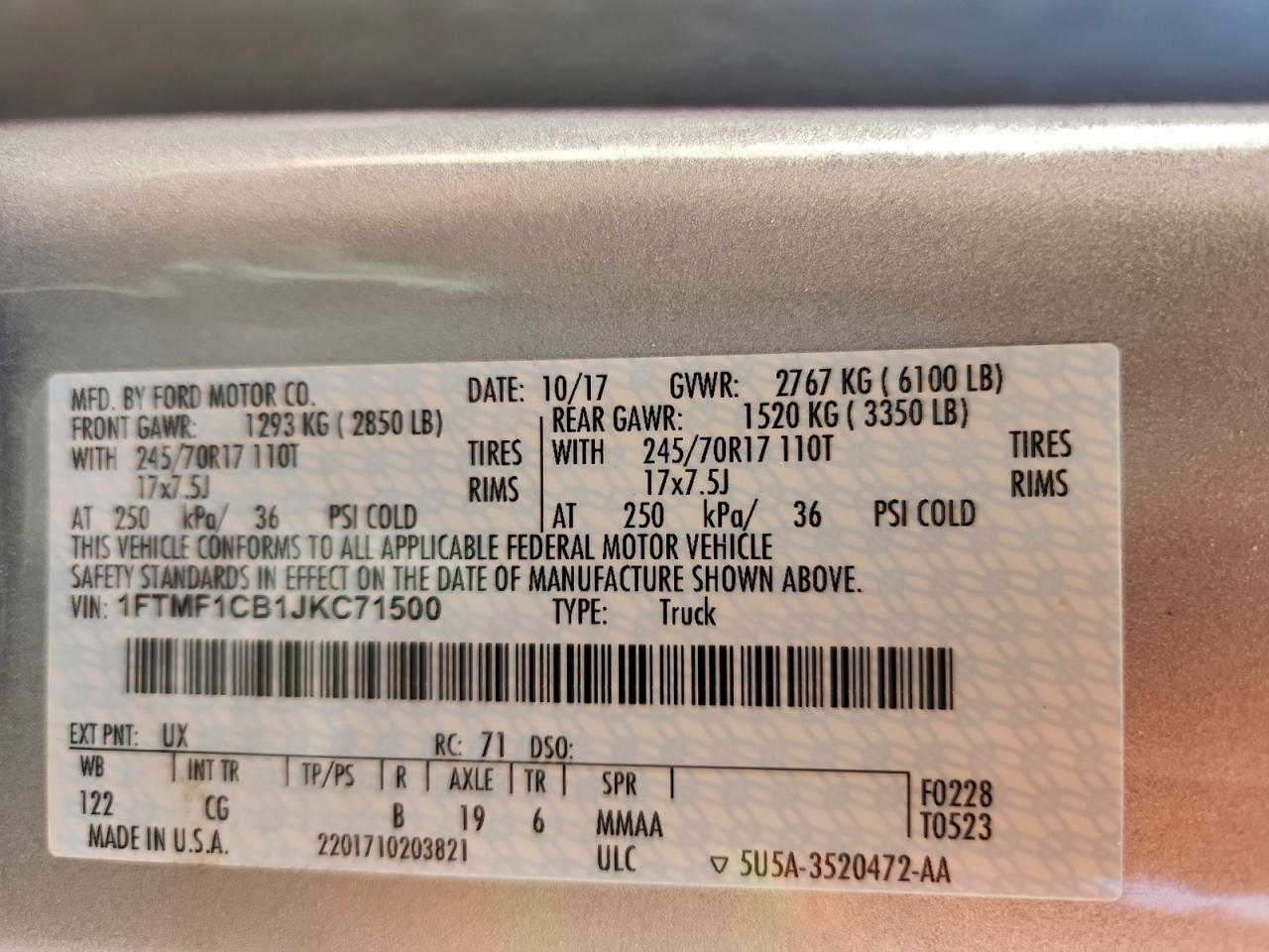 2018 FORD F150 photo 12