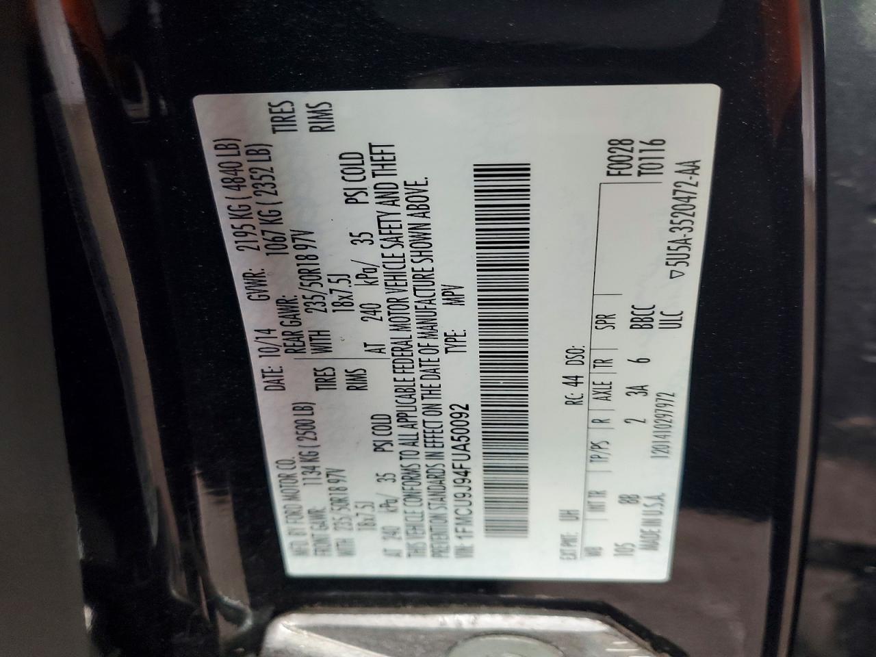 2015 FORD ESCAPE TITANIUM photo 25