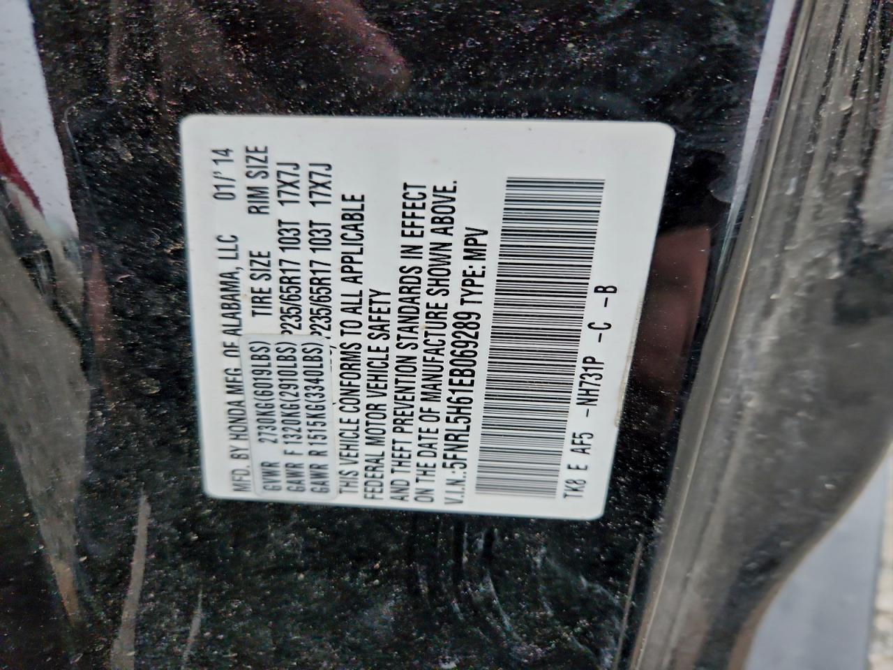 2014 HONDA ODYSSEY EXL photo 37