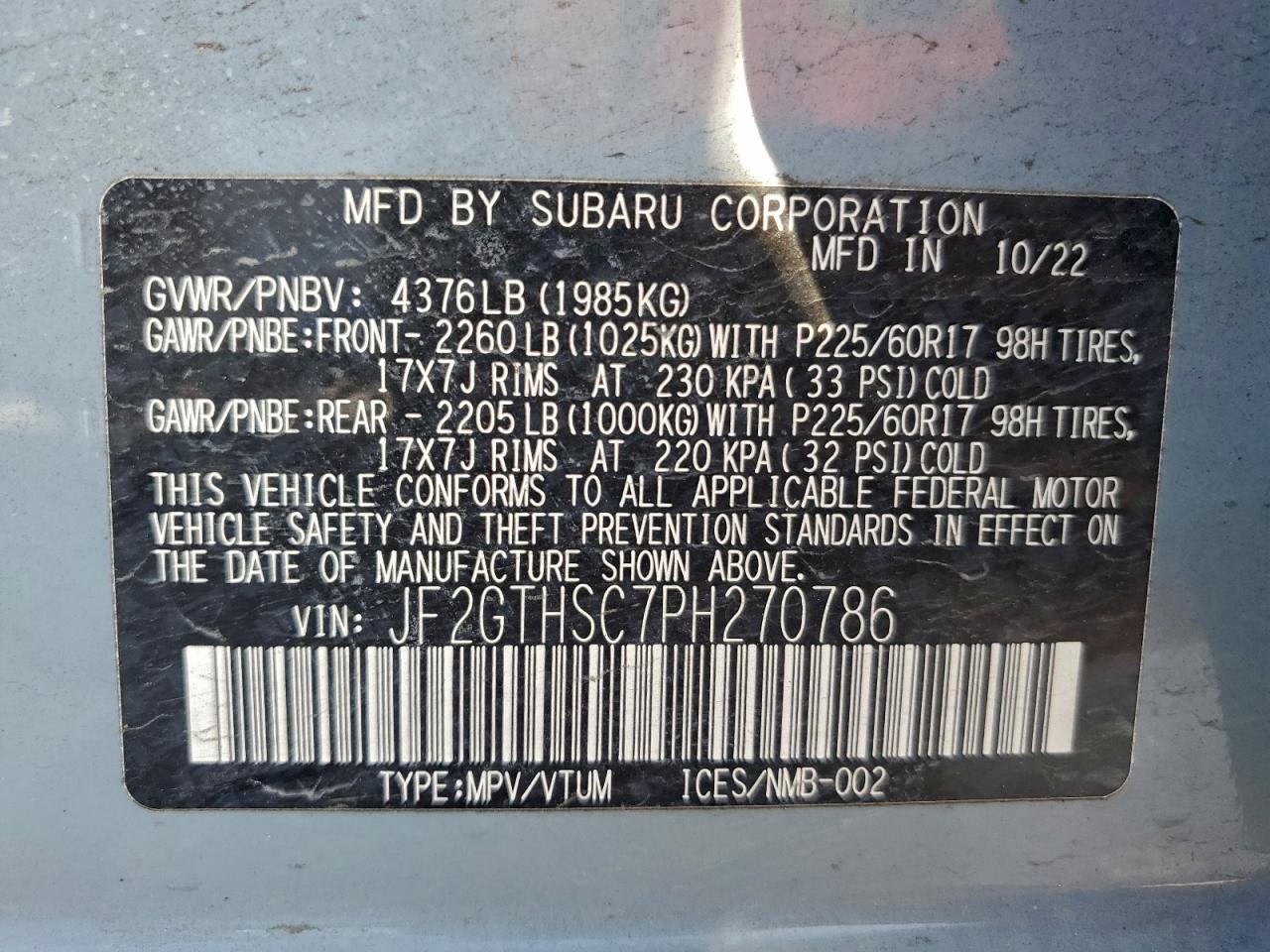 2023 SUBARU CROSSTREK SPORT photo 14