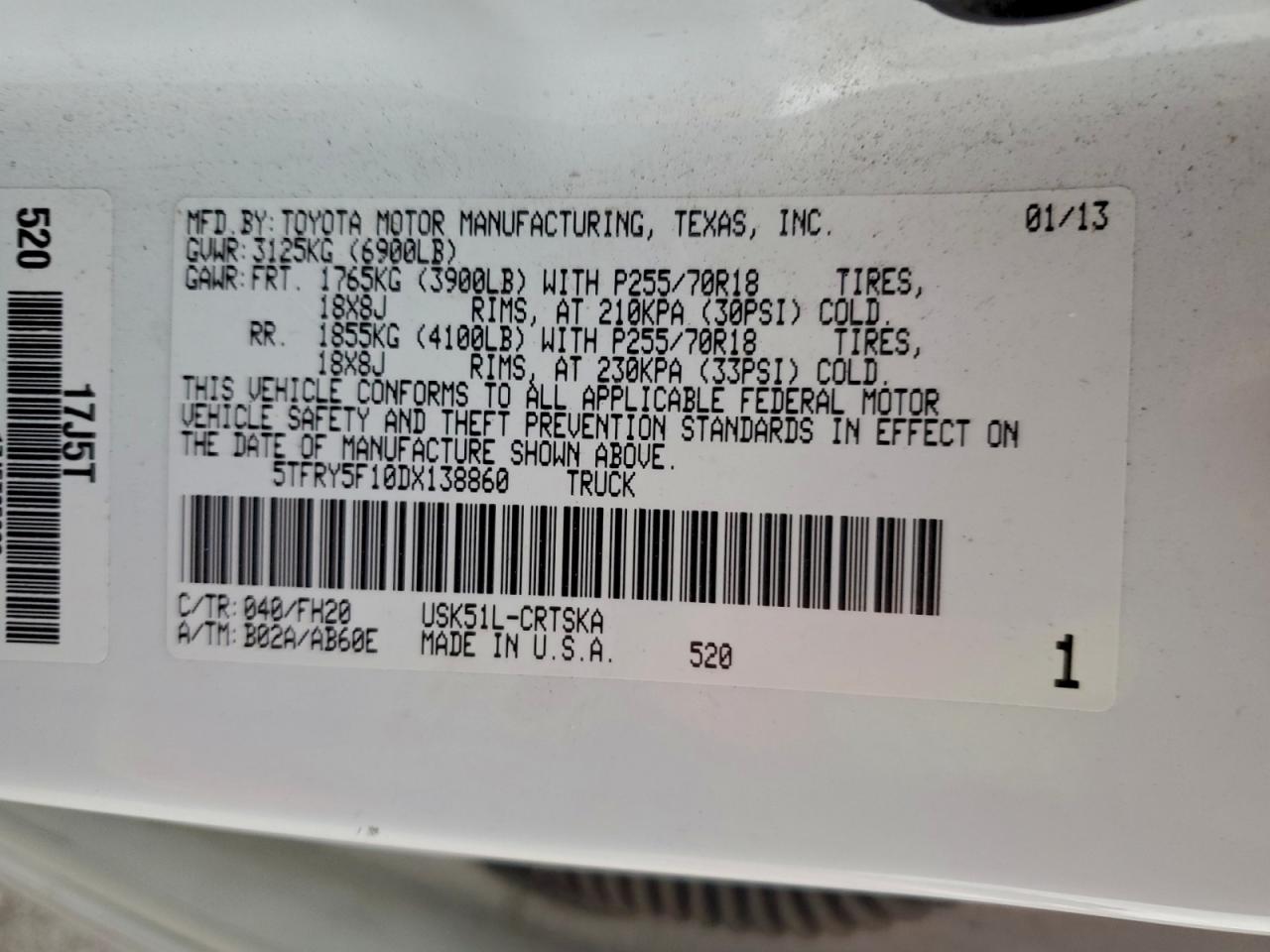 2013 TOYOTA TUNDRA DOUBLE CAB SR5 photo 13