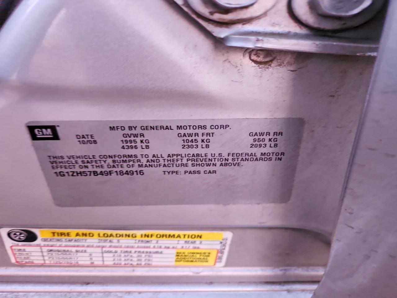 2009 CHEVROLET MALIBU 1LT photo 12
