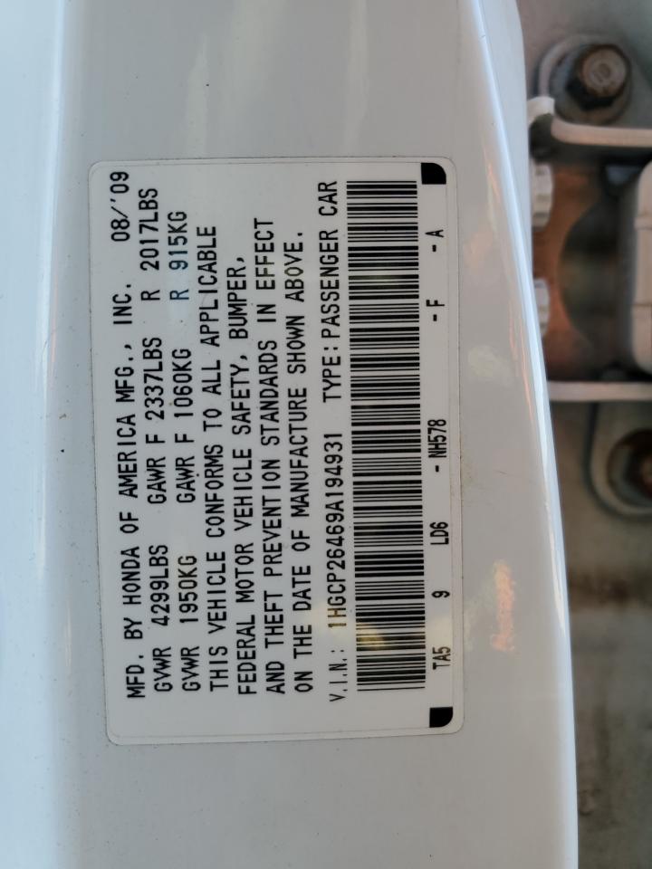 2009 HONDA ACCORD LXP photo 12