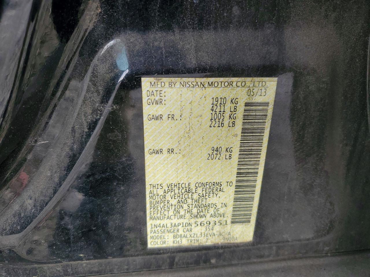 2013 NISSAN ALTIMA 2.5 photo 12