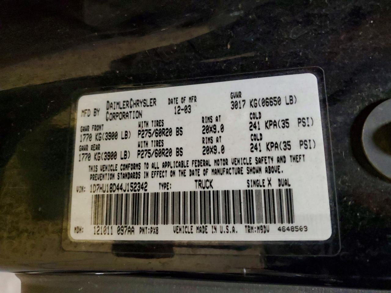 2004 DODGE RAM 1500 ST photo 12
