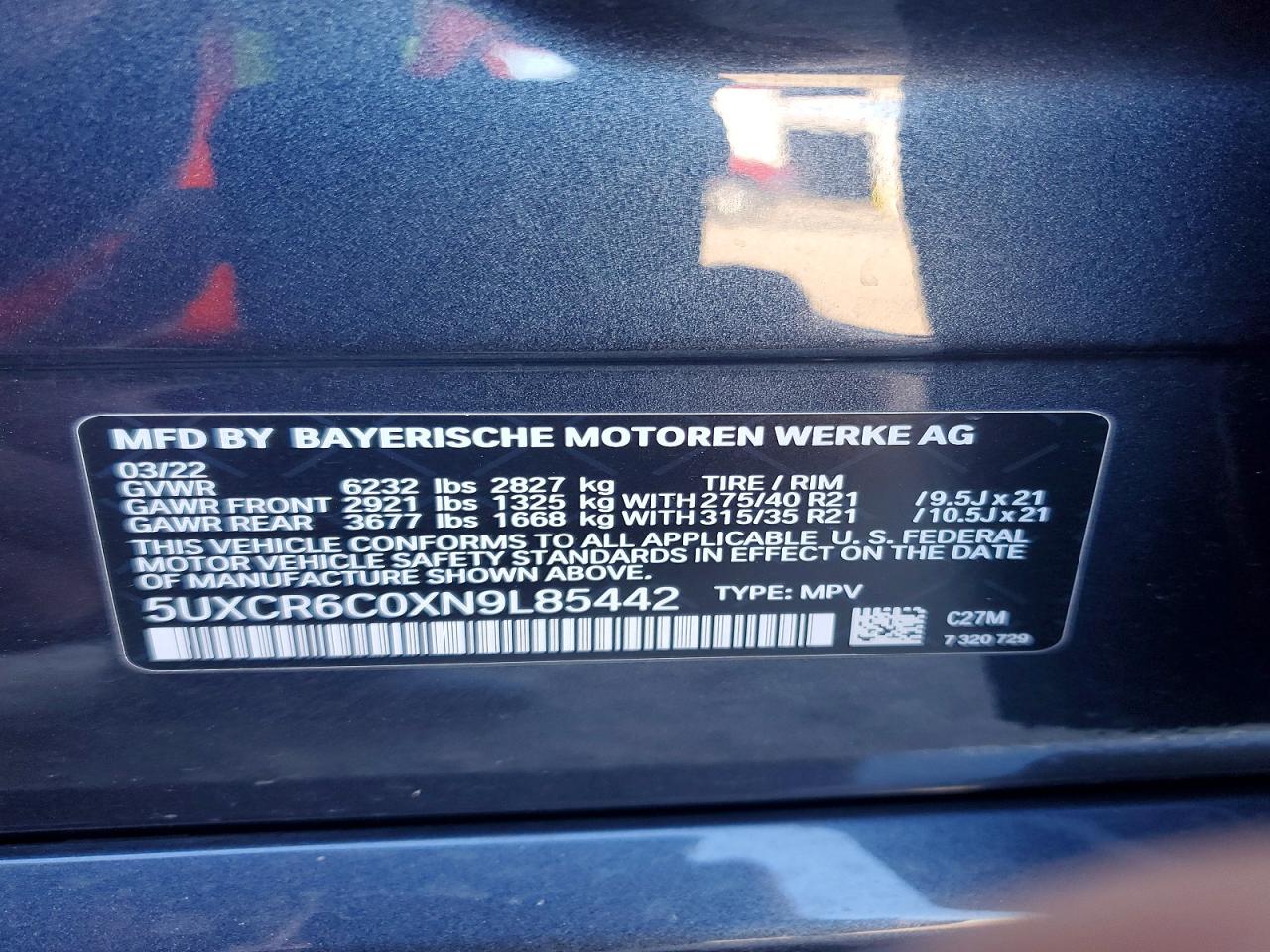 2022 BMW X5 XDRIVE40I photo 13