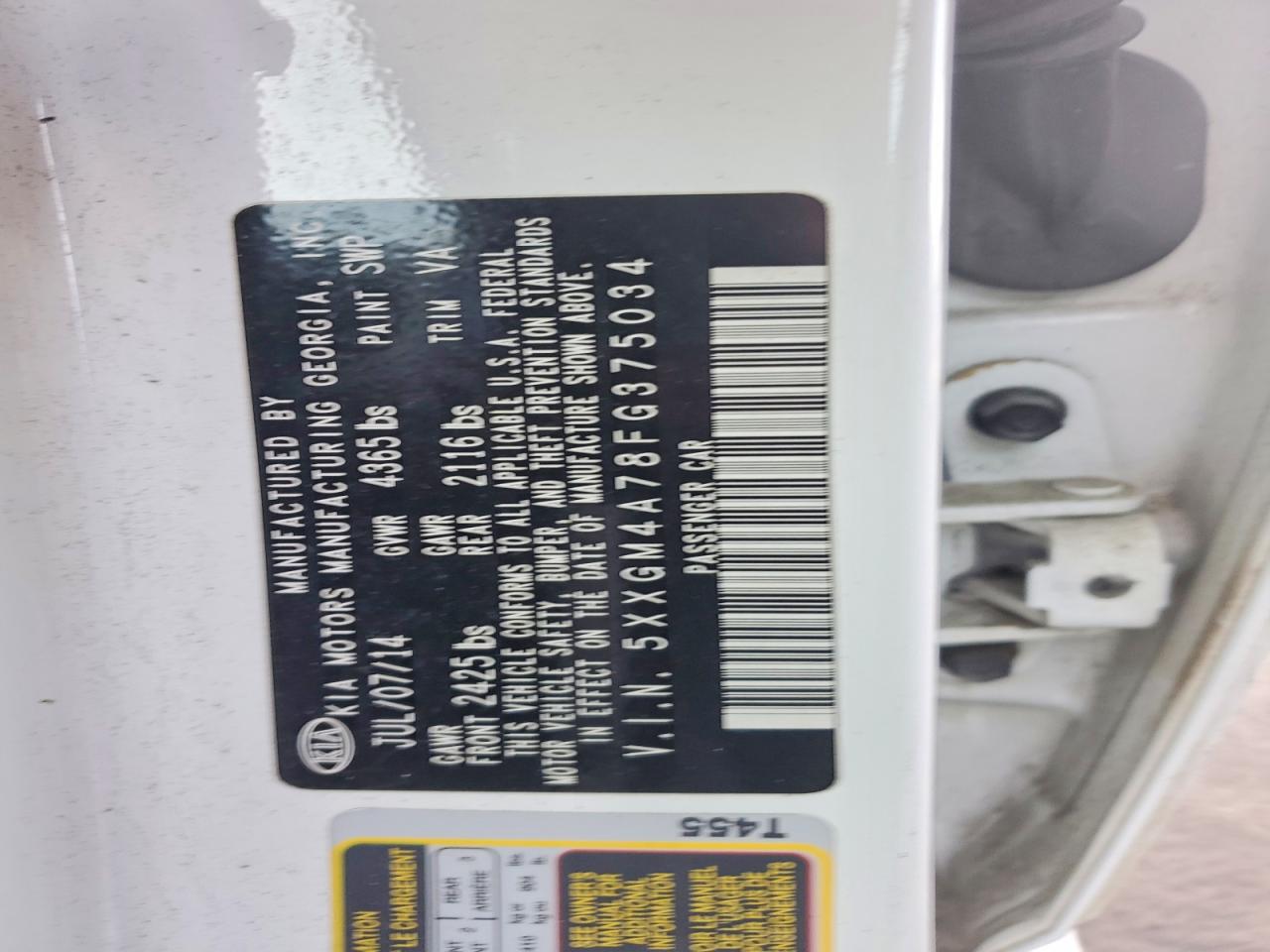 2015 KIA OPTIMA LX photo 12
