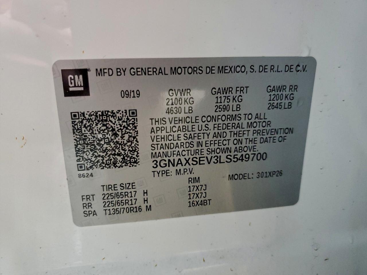 2020 CHEVROLET EQUINOX LS photo 13