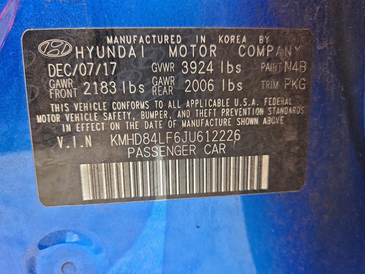 2018 HYUNDAI ELANTRA SEL photo 12