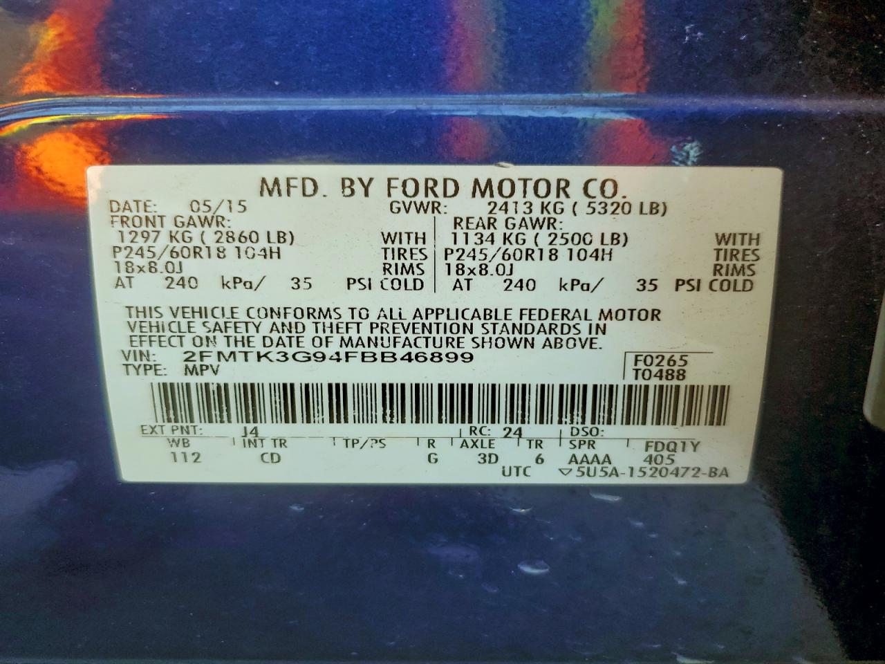2015 FORD EDGE SE photo 14