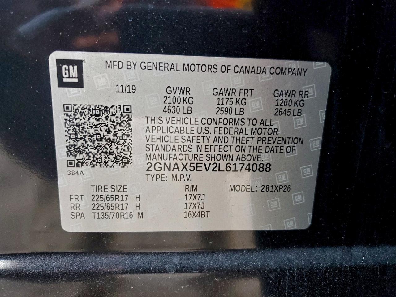 2020 CHEVROLET EQUINOX photo 14