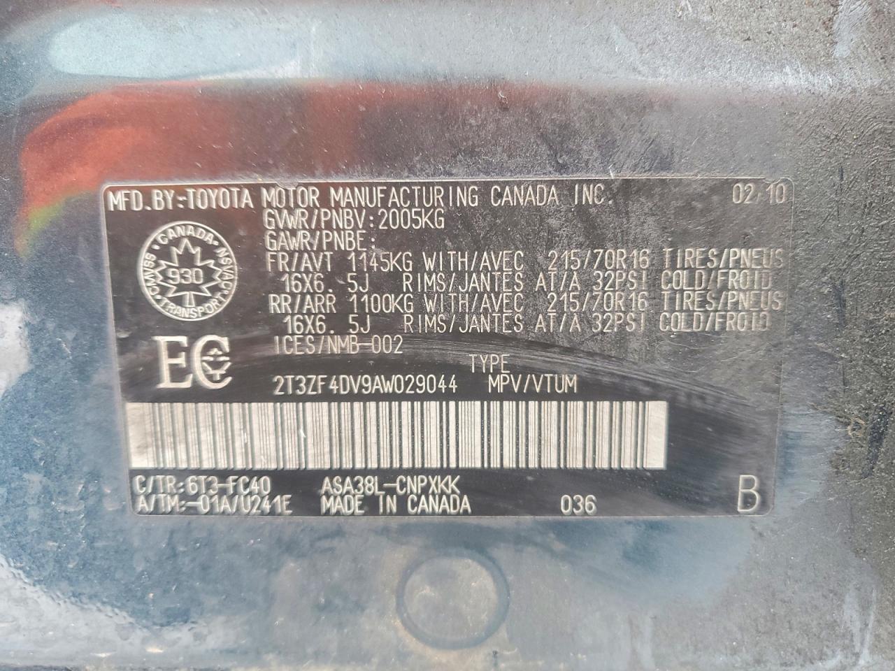 2010 TOYOTA RAV4 photo 12