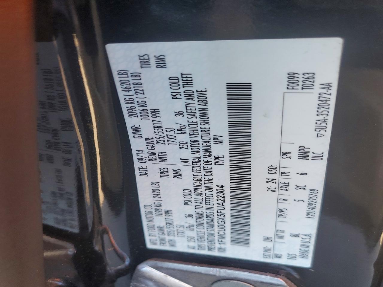 2015 FORD ESCAPE SE photo 13