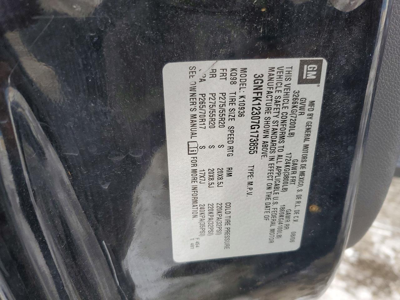 2007 CHEVROLET AVALANCHE K1500 photo 12