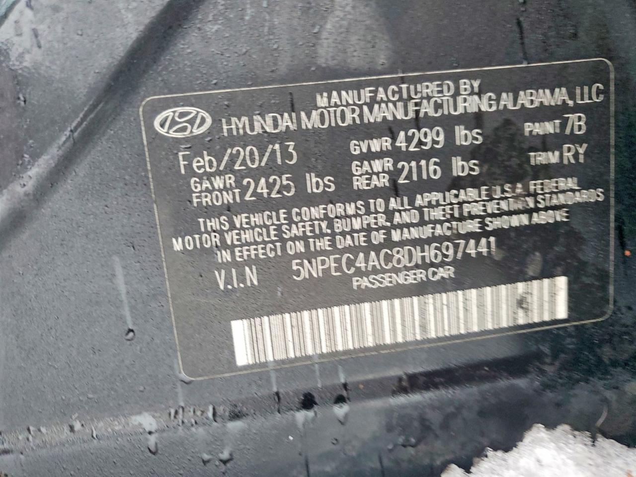 2013 HYUNDAI SONATA SE photo 12
