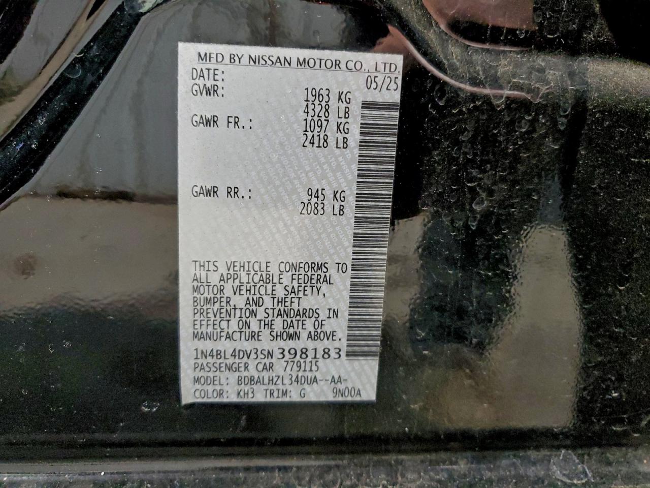 2025 NISSAN ALTIMA SV photo 13