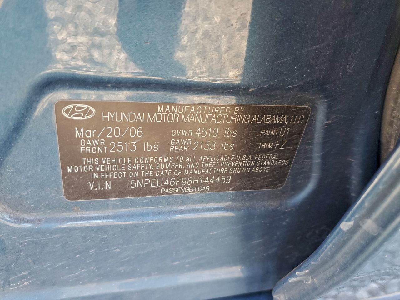 2006 HYUNDAI SONATA GLS photo 13