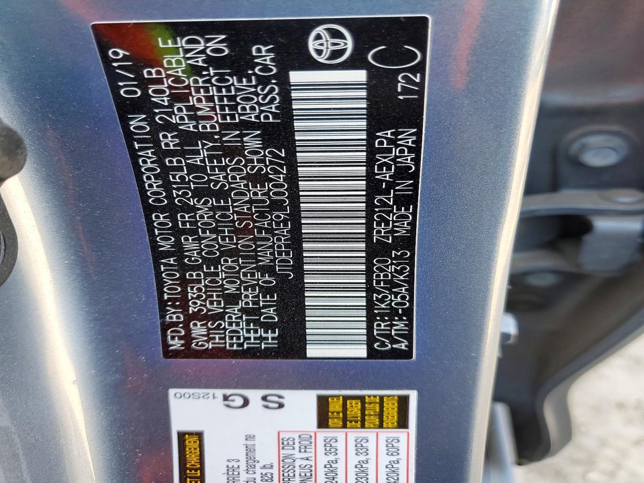2020 TOYOTA COROLLA LE photo 12