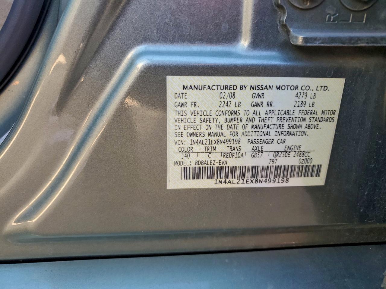 2008 NISSAN ALTIMA 2.5 photo 12
