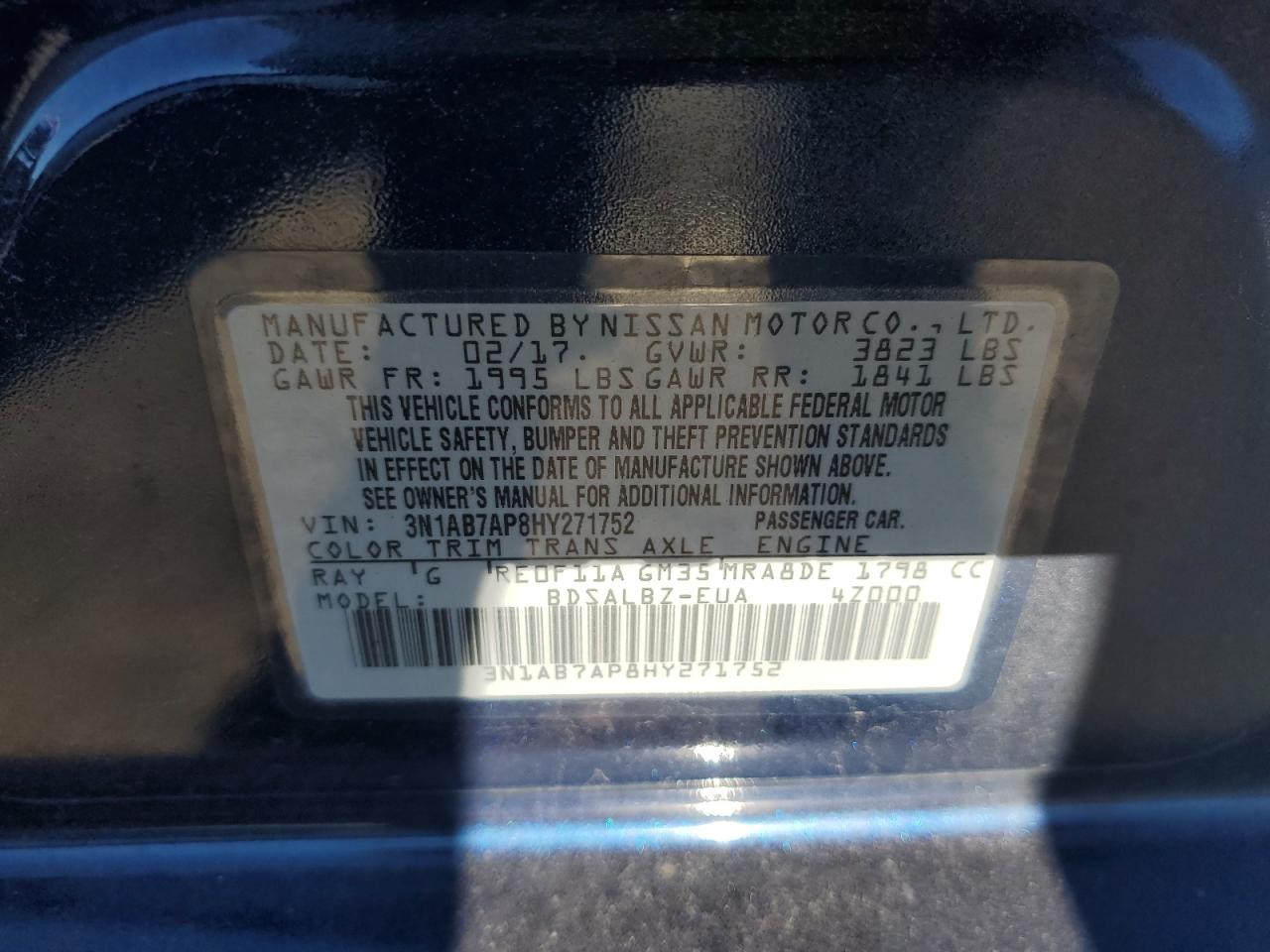 2017 NISSAN SENTRA S photo 12