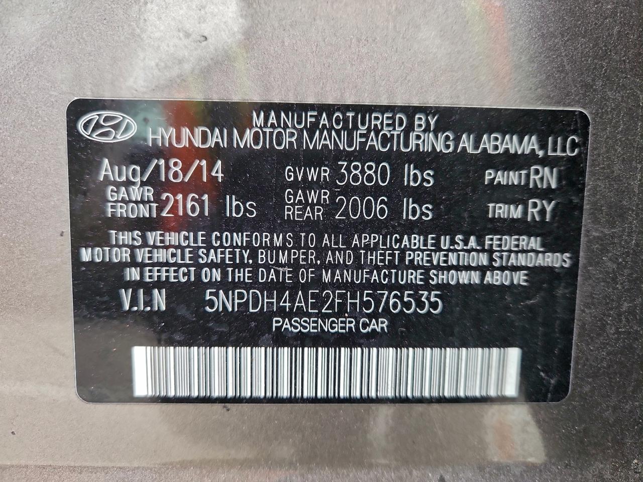 2015 HYUNDAI ELANTRA SE photo 12
