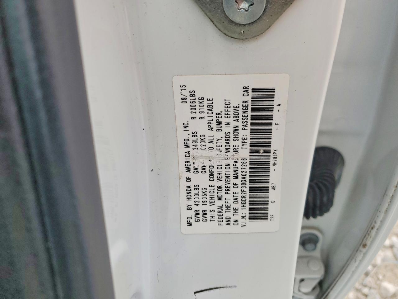 2016 HONDA ACCORD LX photo 13