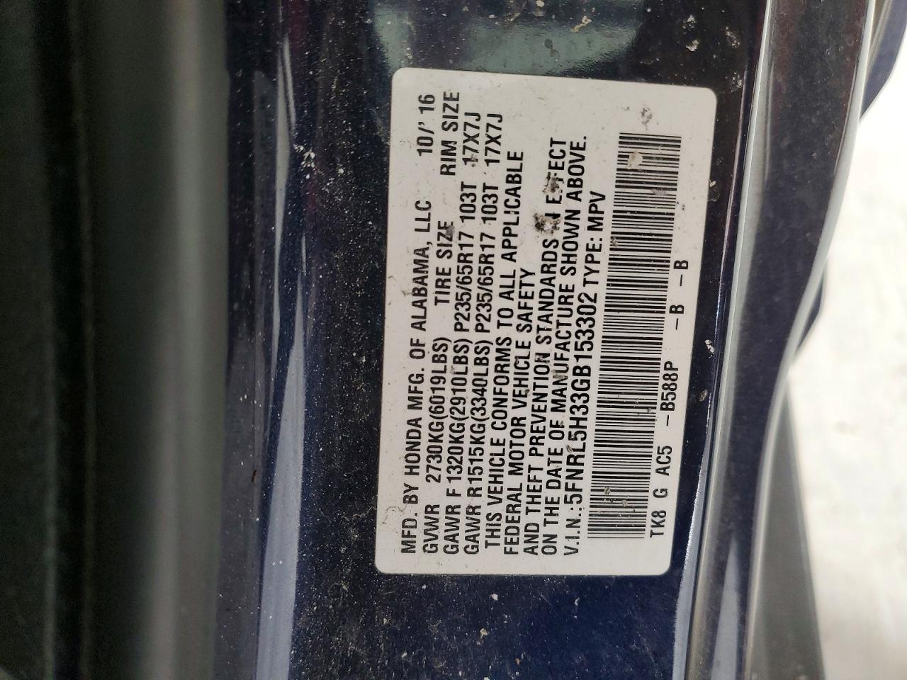 2016 HONDA ODYSSEY SE photo 25