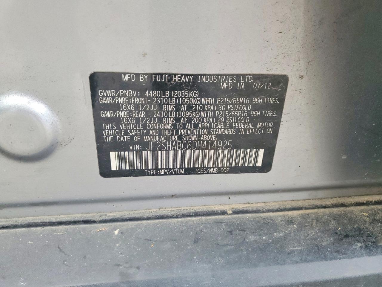 2013 SUBARU FORESTER 2.5X photo 14