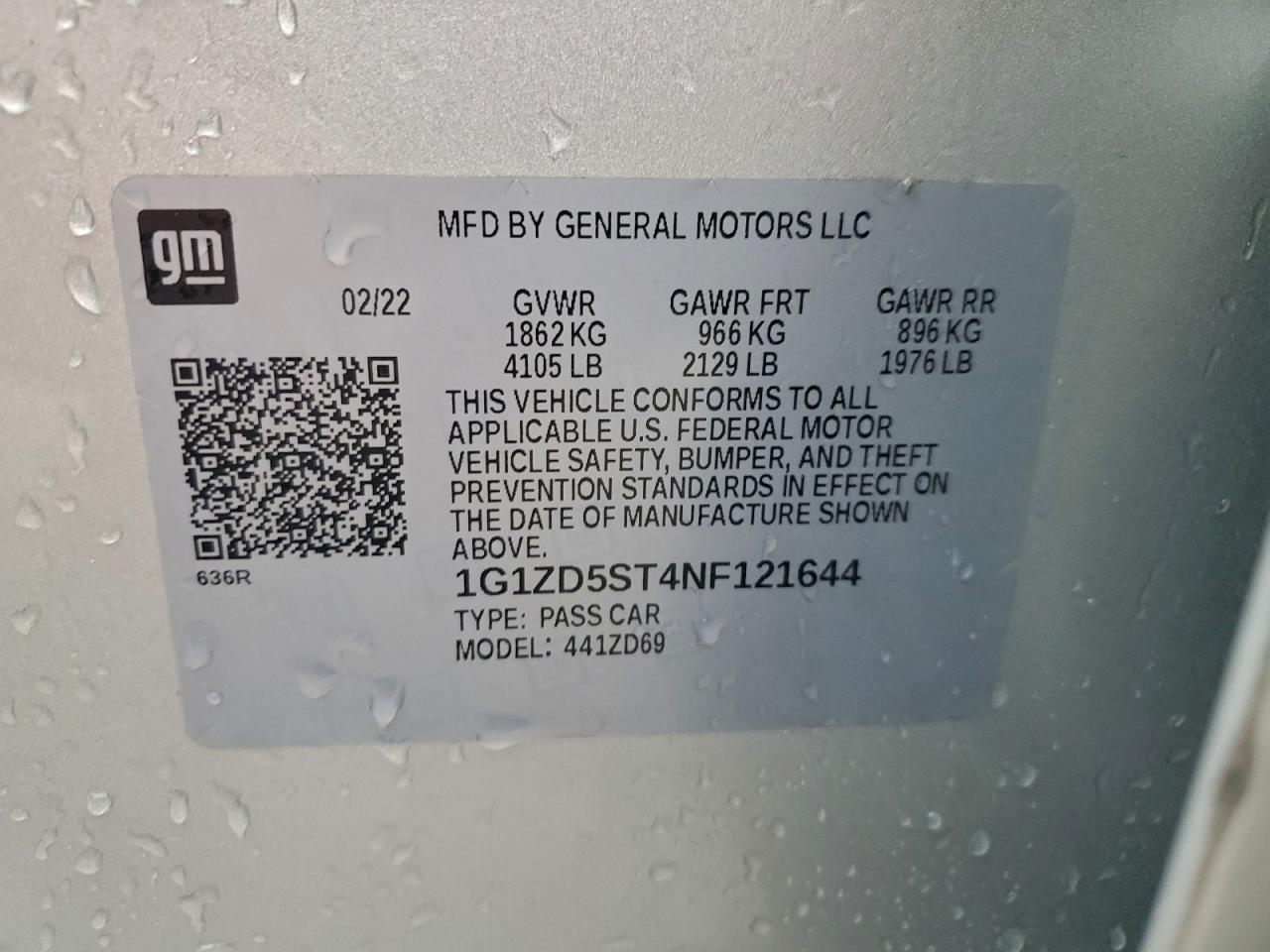 2022 CHEVROLET MALIBU LT photo 13