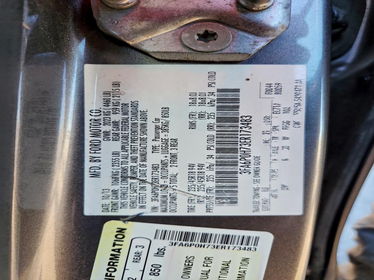 2014 FORD FUSION SE photo 12