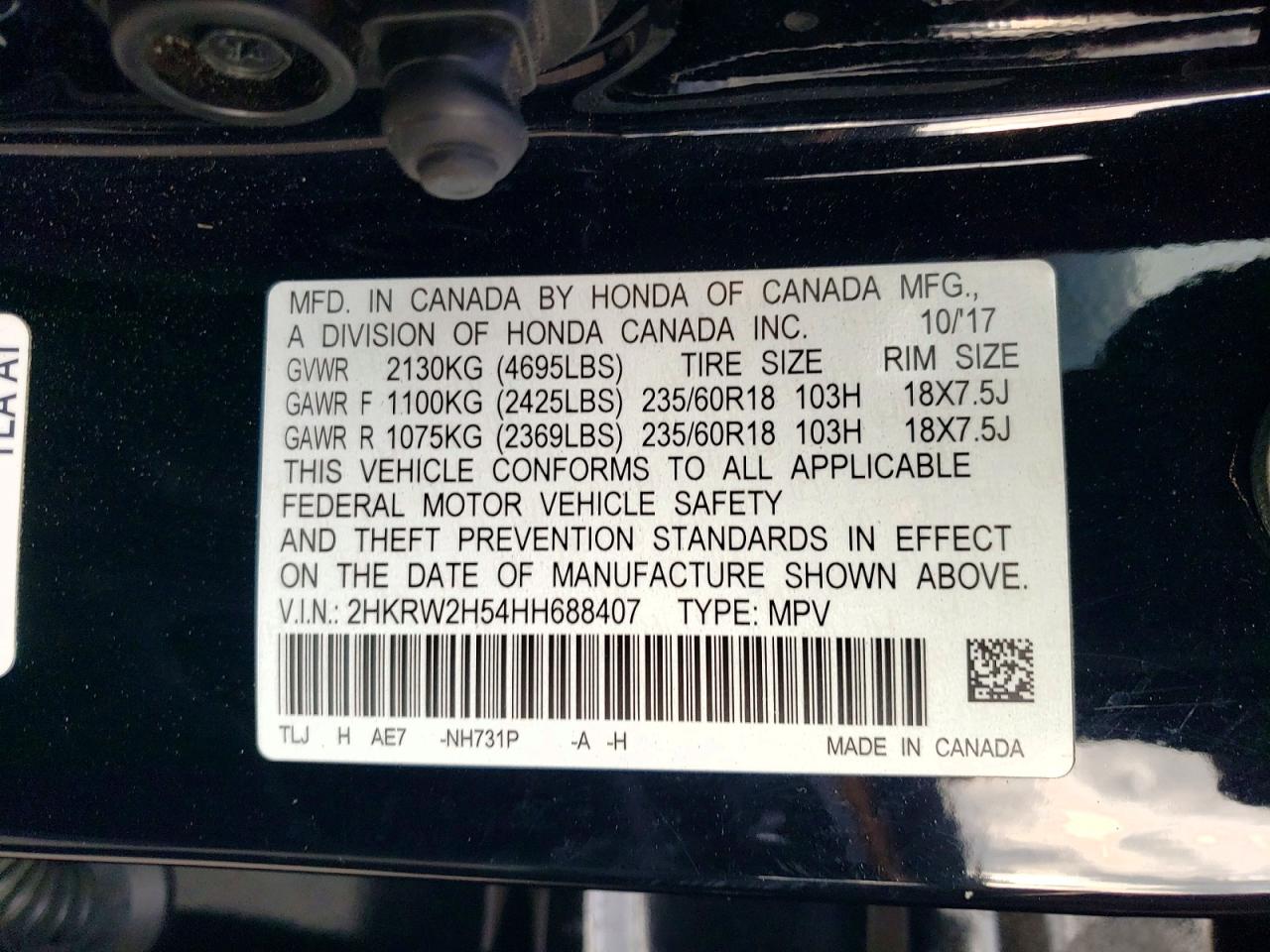 2017 HONDA CR-V EX photo 14
