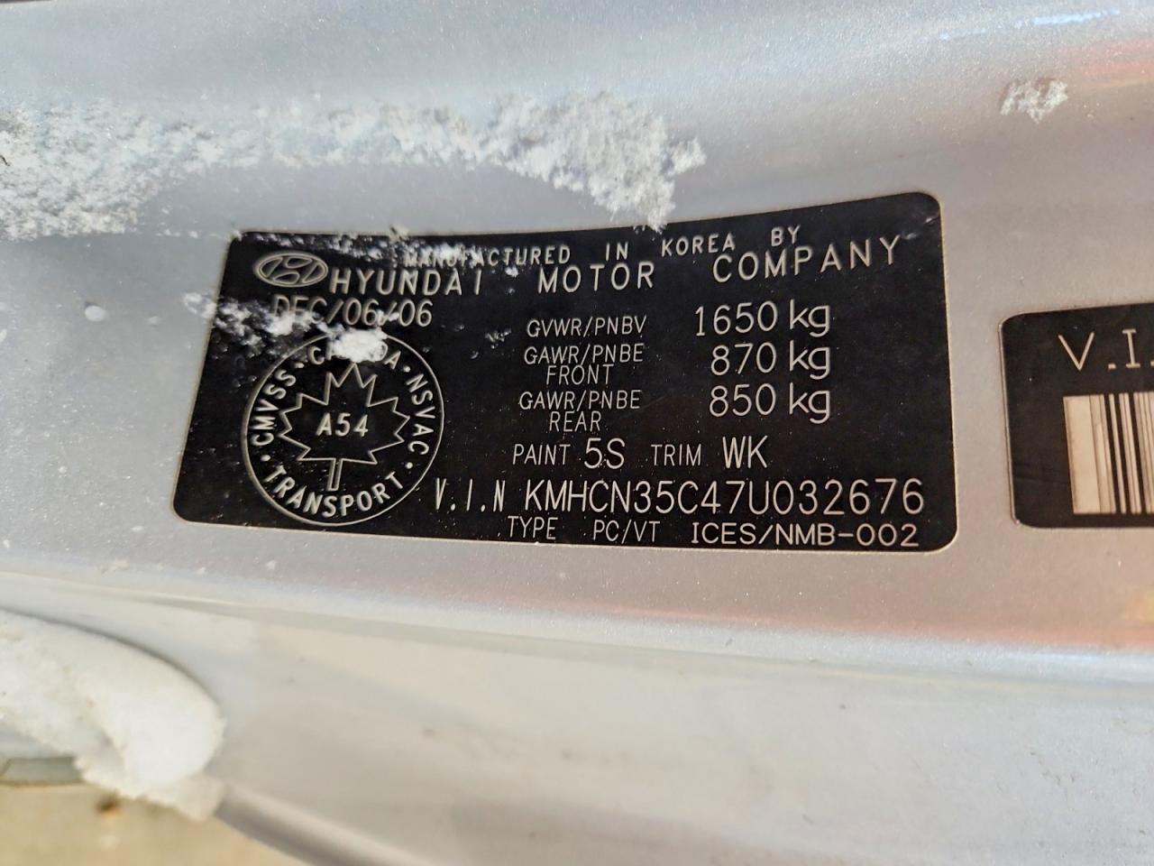 2007 HYUNDAI ACCENT BASE photo 12
