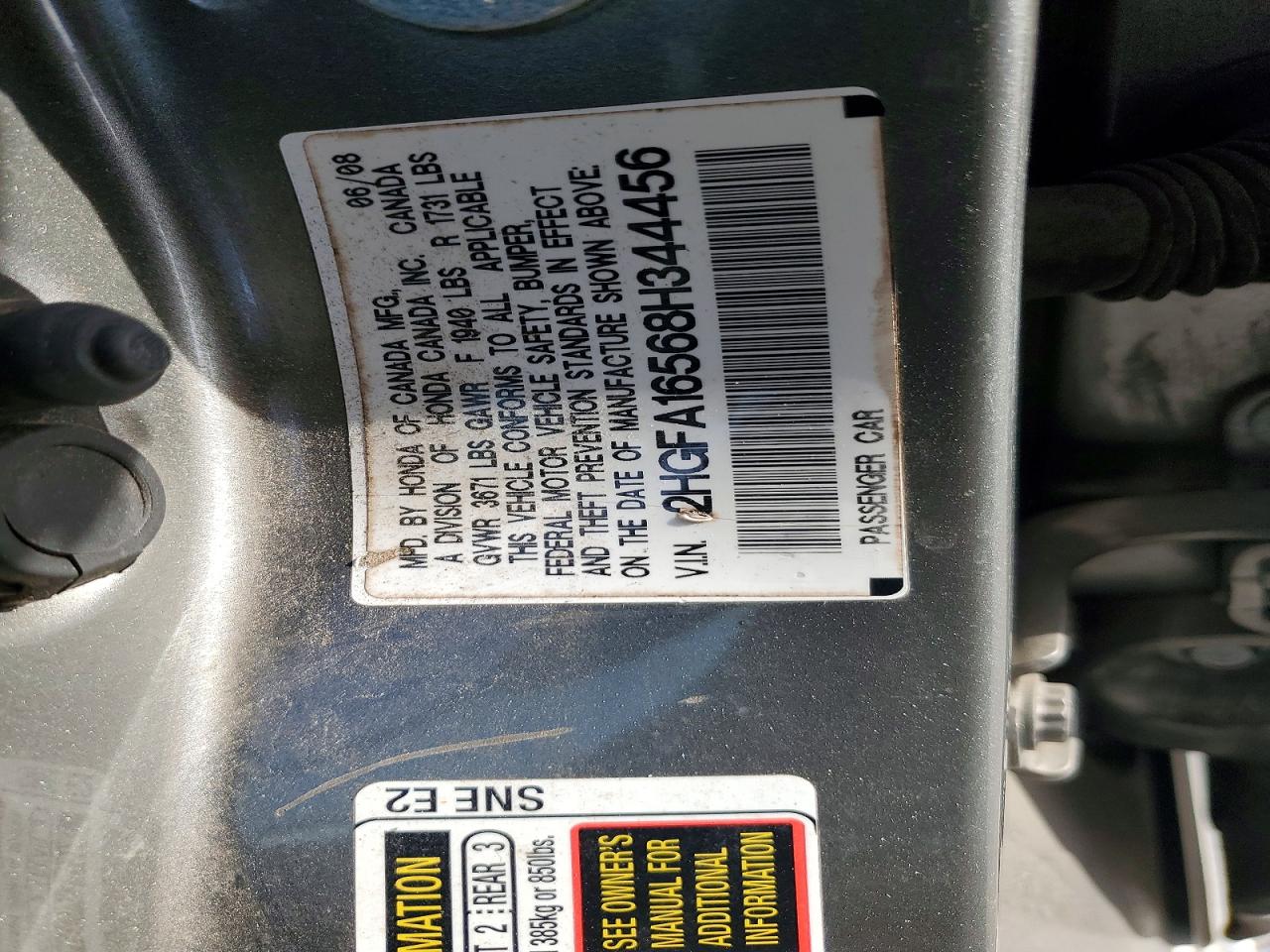 2008 HONDA CIVIC LX photo 12