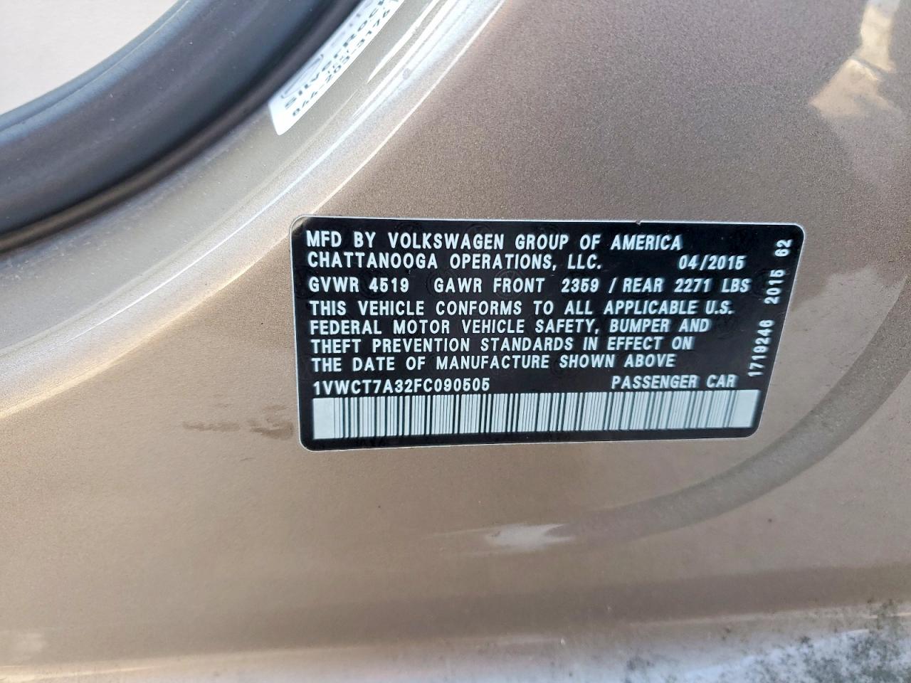 2015 VOLKSWAGEN PASSAT SEL photo 23