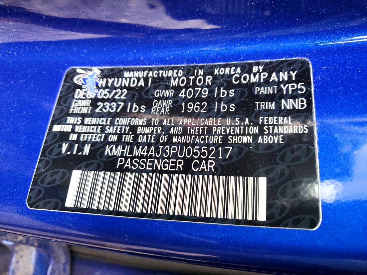 2023 HYUNDAI ELANTRA BLUE photo 12